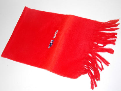 Aprilia RED SCARF with Tassles Wrap Stole Racing Embroidered Logo - MotoRaider