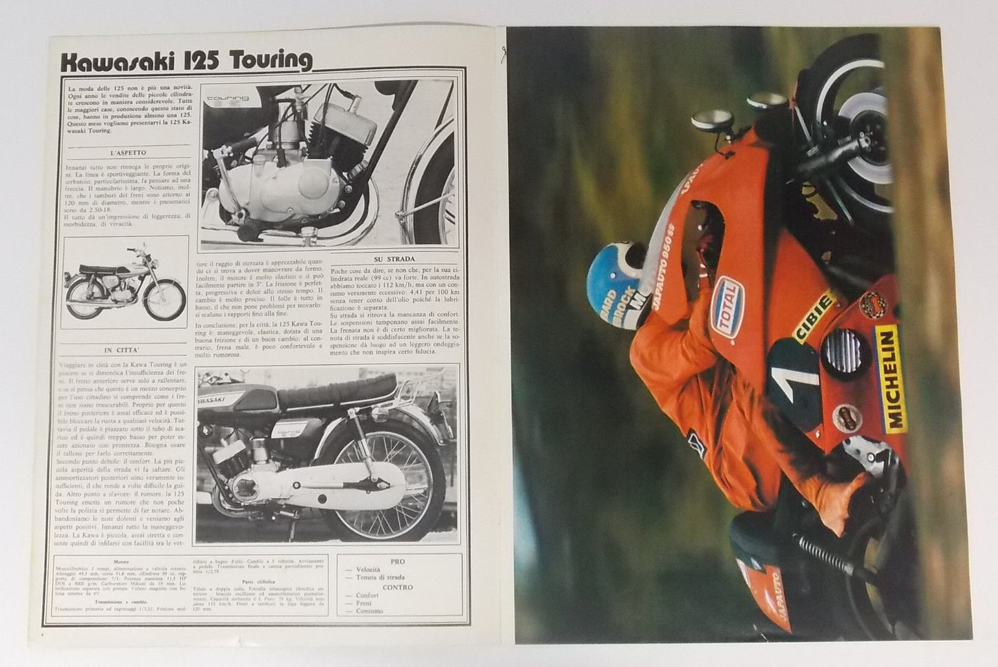 1974 KASCO ITALIAN MAGAZINE WITH POSTER STICKERS DAYTONA KAWASAKI HARLEY NEGRINI - MotoRaider