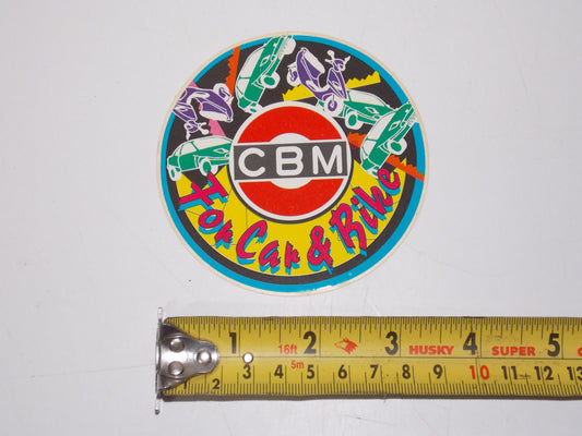 1980's CBM "FOR CAR AND BIKE" STICKER DECAL MARK EMBLEM 3"1/2 - MotoRaider