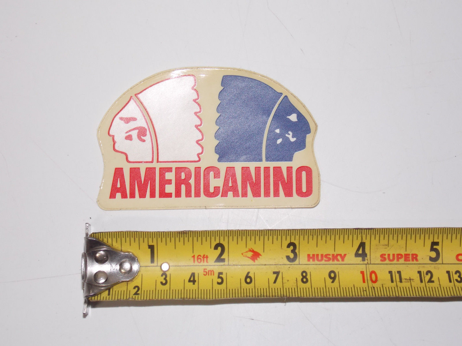 1980's AMERICANINO JEANS FASHION ITALY INDIAN STICKER DECAL MARK EMBLEM 3"1/2 - MotoRaider