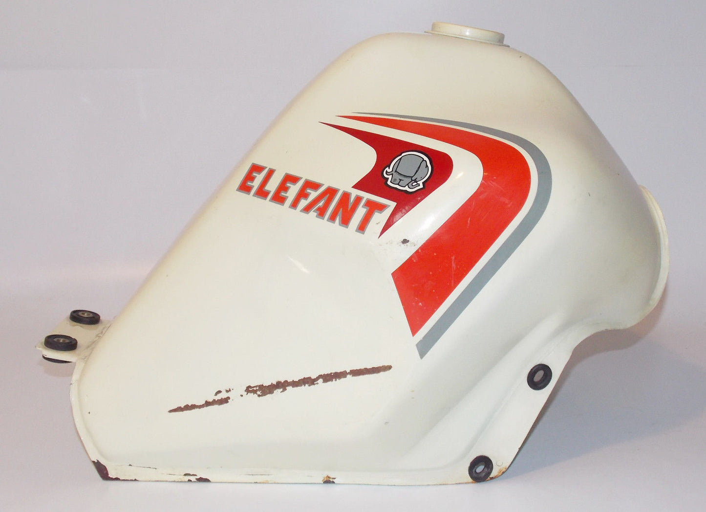 1980'S CAGIVA ALETTA ROSSA ELEFANT 125 FUEL TANK GAS PETROL WHITE DUCATI ITALY - MotoRaider