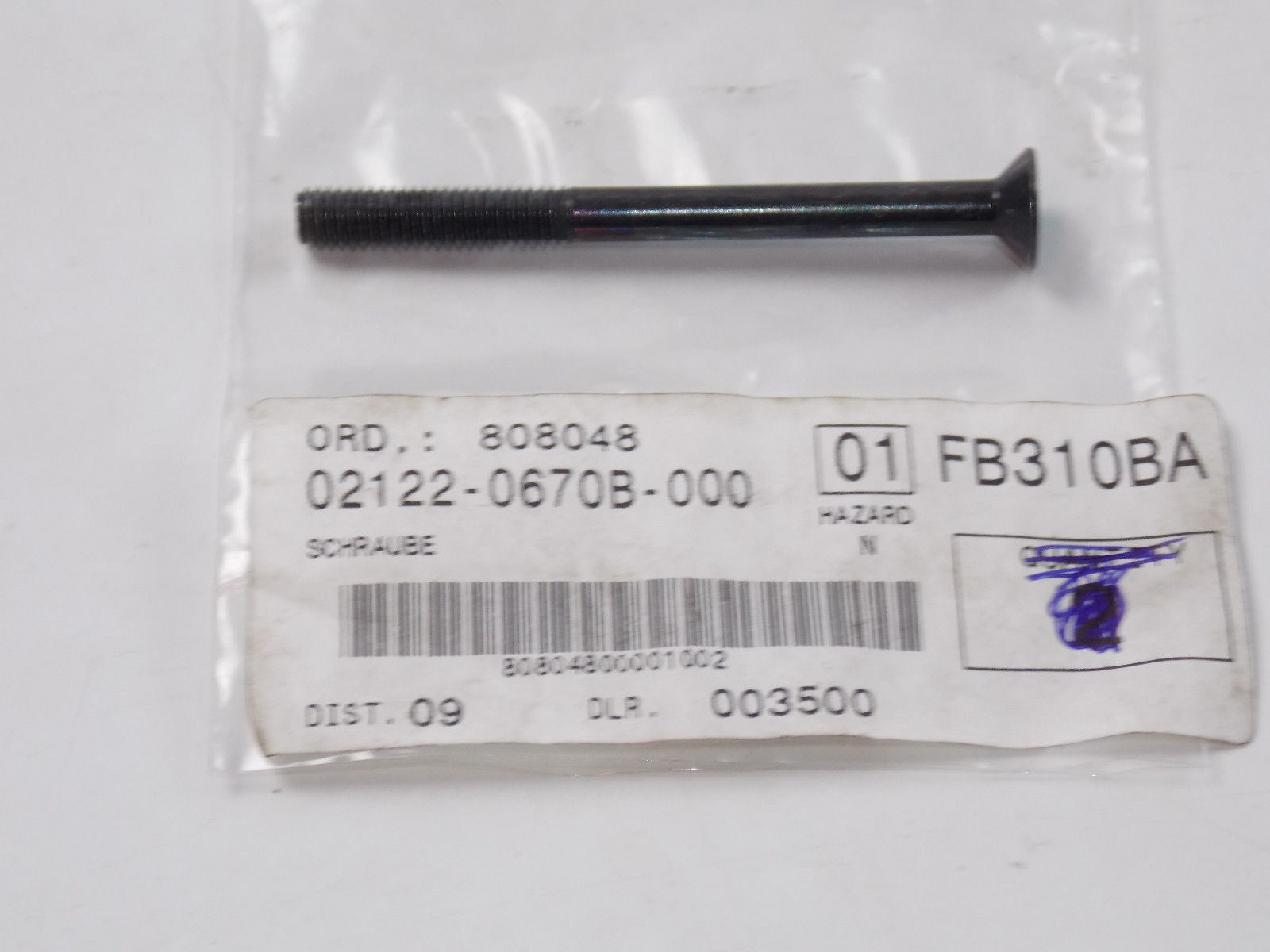 OEM SUZUKI 2007 2008 2009 2011 DRZ-400 AN650 SFV650 HANDLEBAR SCREW 02122-0670B - MotoRaider