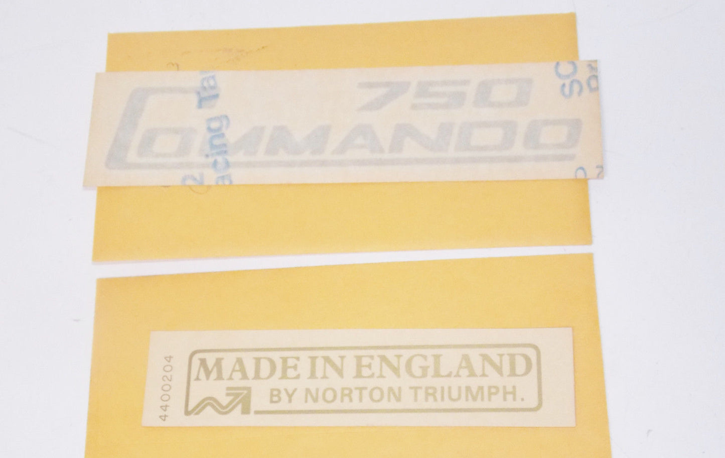 NORTON "750 COMMANDO" SIDE PANEL FRAME STICKERS "MADE IN ENGLAND" TRIUMPH DECAL - MotoRaider