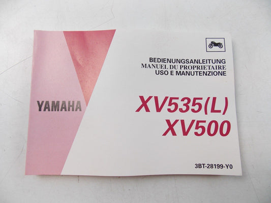 NEW YAMAHA 1992 OWNER'S MANUAL  XV535 XV500 GERMAN FRENCH ITALIAN  3BT-28199-Y0 - MotoRaider