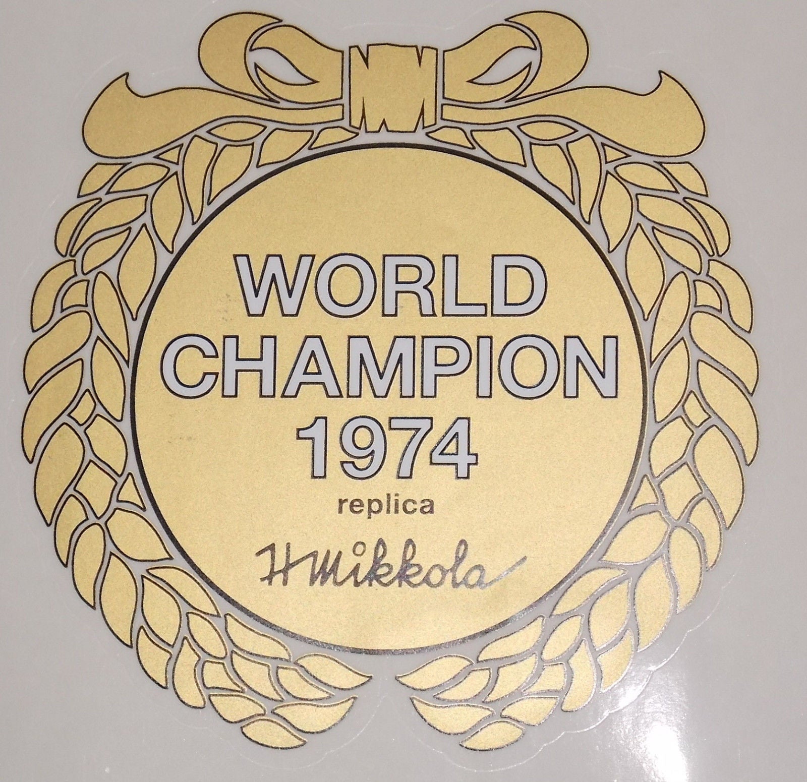 1975 Husqvarna CR 250 360 "WORLD CHAMPION 1974 MIKKOLA REPLICA" AIR BOX STICKER - MotoRaider