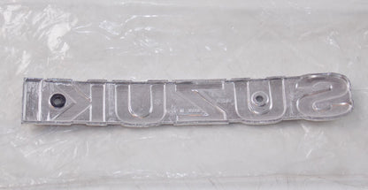 NOS 1980'S "SUZUKI" GAS TANK SILVER EMBLEM MARK BADGE FUEL VINTAGE - MotoRaider