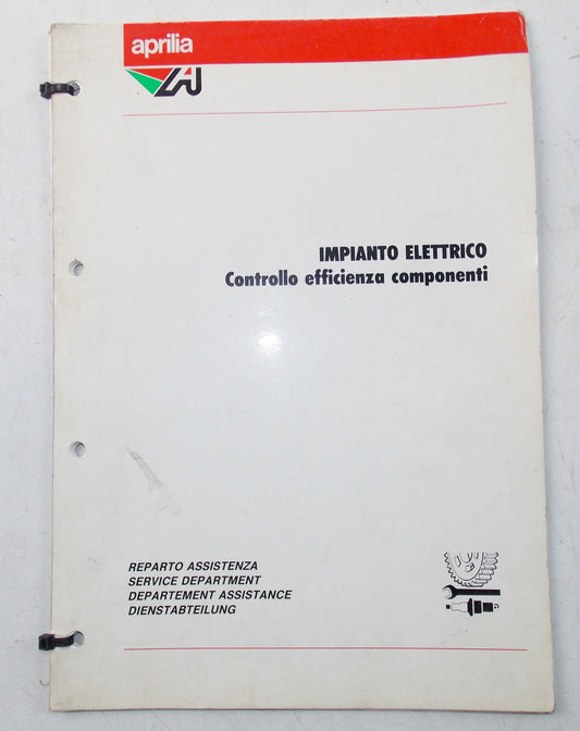 1990 UPDATE APRILIA ELECTRICAL SYSTEM COMPONENTS EFFICIENCY CONTROL MANUAL BOOK - MotoRaider