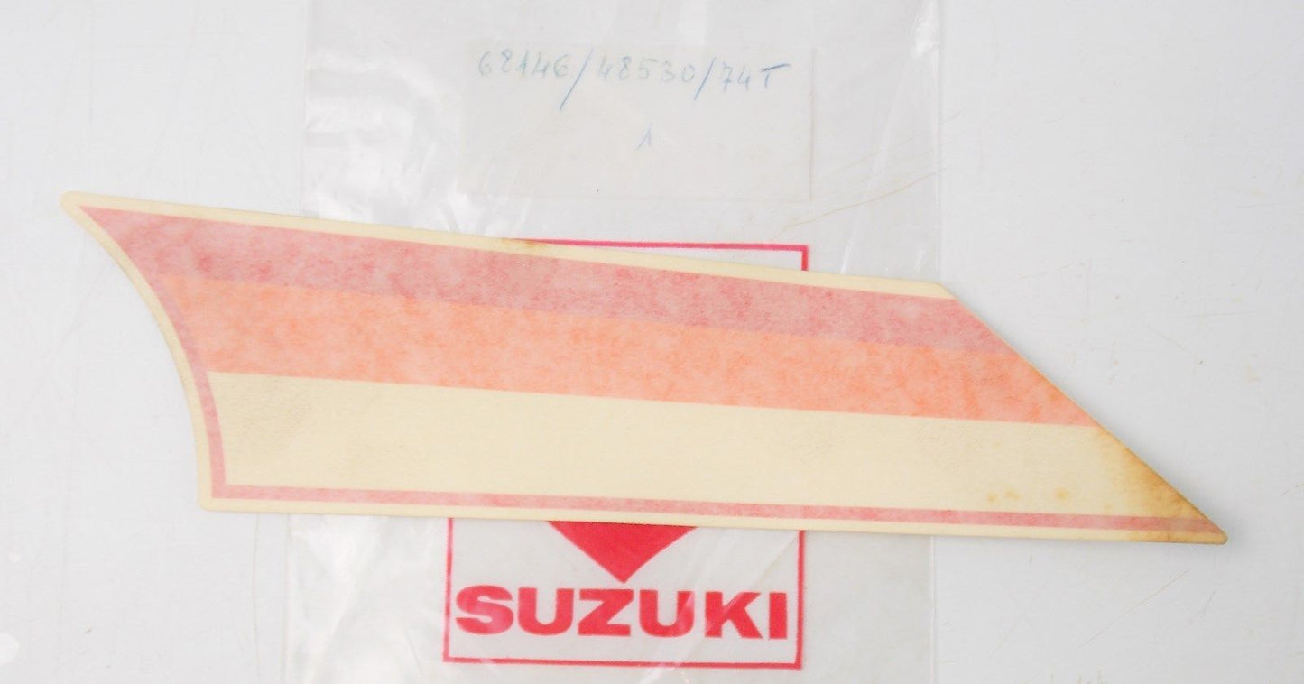 NOS SUZUKI 1981 1996 1999 FRAME COVER DECAL EMBLEM TS125/100  68146-48530-74T - MotoRaider