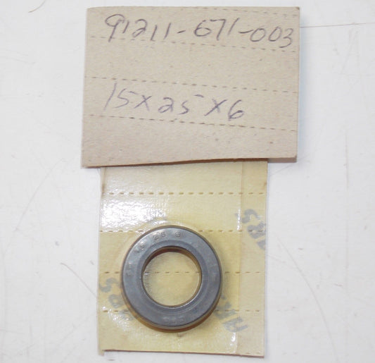 NOS HONDA 1980-2007 OIL SEAL 15X25X6 CR125/250/500  91211-671-003 - MotoRaider