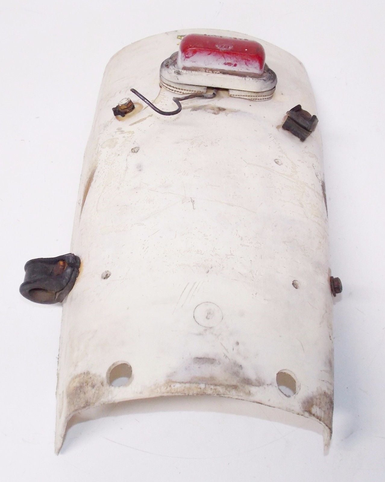 1980's HUSQVARNA WR CR XC WHITE REAR FENDER TAIL STOP LIGHT 1513574 MUD GUARD - MotoRaider