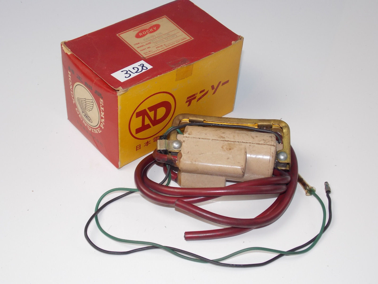 NOS HONDA 1959 BENLY SUPERSPORT CB92 DUAL IGNITION NIPPON DENSO RED RACING COIL - MotoRaider