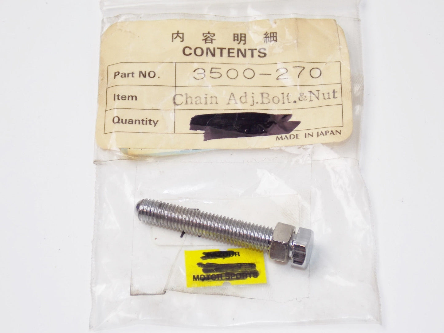 NOS 7X45mm BOLT NUT CHAIN WHEEL ADJUSTER KAWASAKI HONDA YAMAHA SUZUKI 3500-270 - MotoRaider