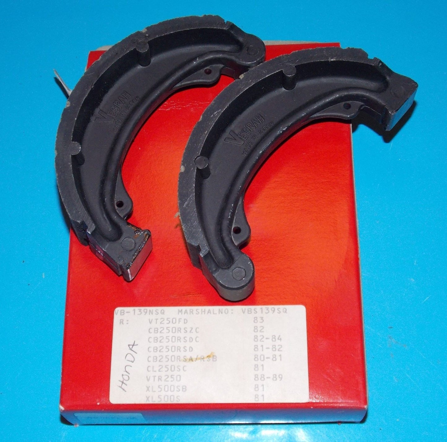 NOS VESRAH BRAKE SHOES VB 139SQ FITS HONDA VT250 CB250 CL250 1980-1984 1988 1989 - MotoRaider