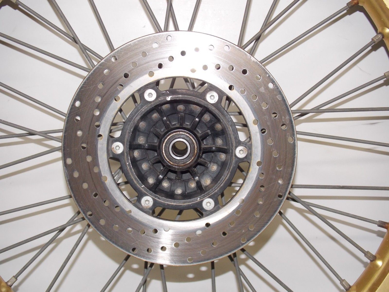 HONDA 21" WHEEL AKRONT GOLD RIM HUB SPOKES ROTOR 1981 HUSQVARNA AE420 - MotoRaider