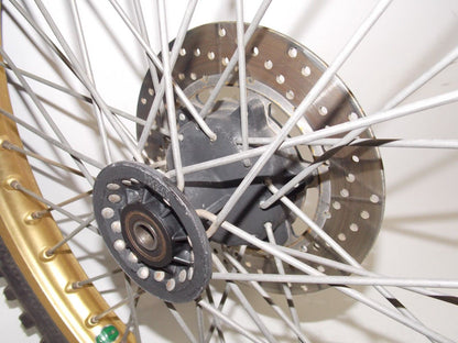 HONDA 21" WHEEL AKRONT GOLD RIM HUB SPOKES ROTOR 1981 HUSQVARNA AE420 - MotoRaider