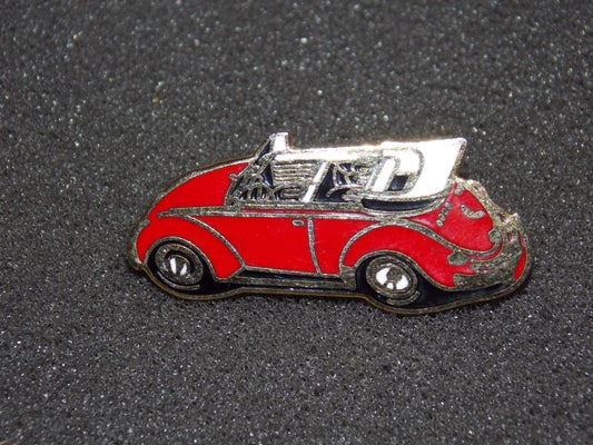 VW BEETLE CONVERTIBLE ENAMELED LAPEL PIN BADGE EMBLEM - MotoRaider