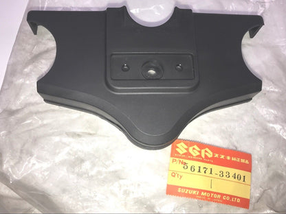 NOS OEM SUZUKI MOTORCYCLE SCOOTER HANDLEBAR PLASTIC COVER PLATE 56171-33401 - MotoRaider