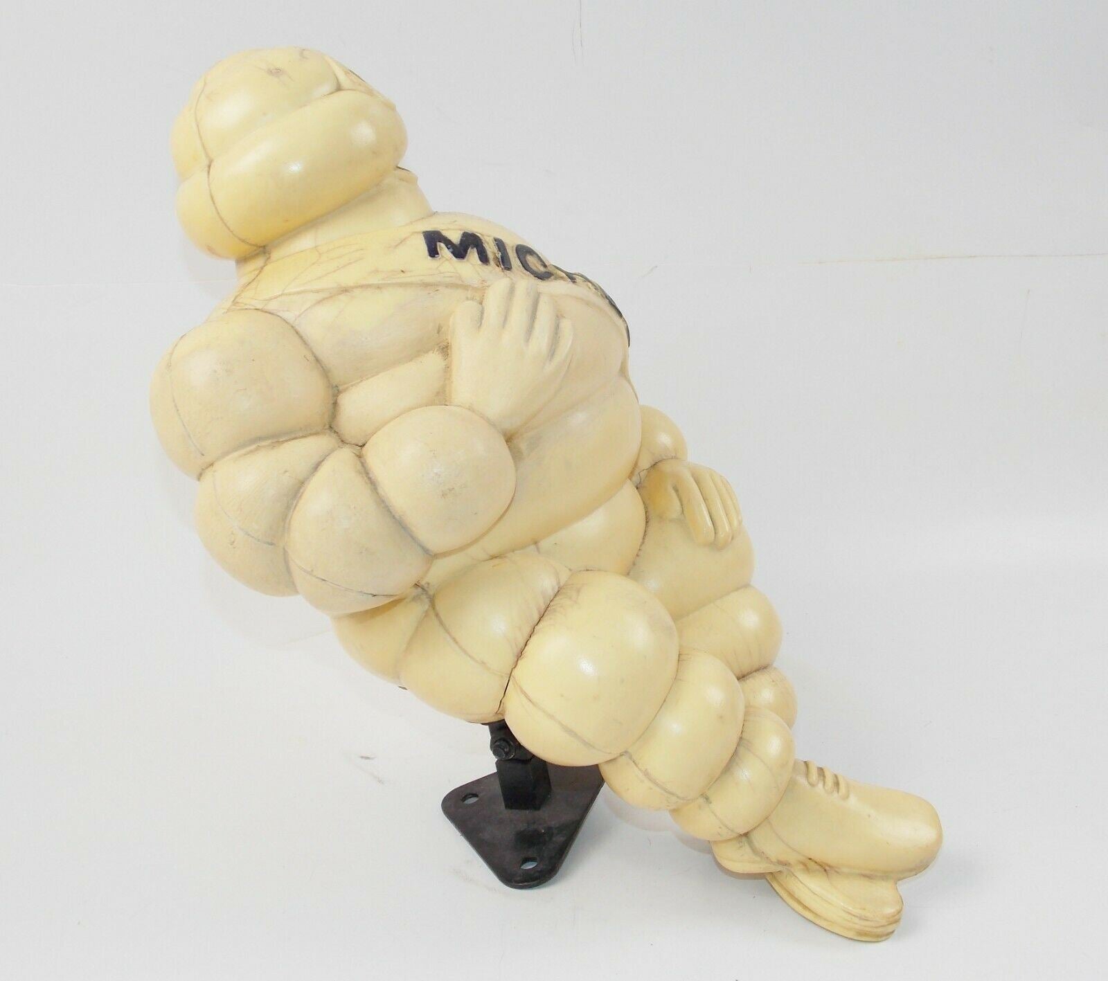 1960's MICHELIN TIRES BIBENDUM MAN DOLL+MOUNT VINTAGE TRUCK LORRY MASCOT H=18" - MotoRaider