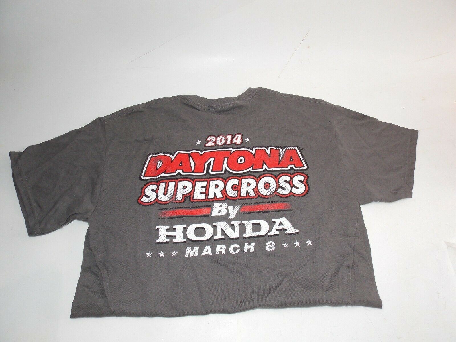 ORIGINAL 2014 DAYTONA SUPER-CROSS "BY HONDA MARCH 8"T-SHIRT SIZE M GREY - MotoRaider