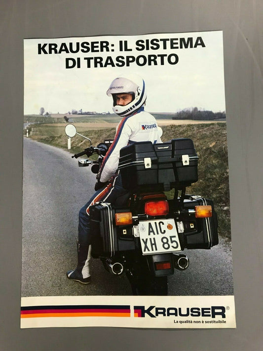 ORIGINAL KRAUSER LUGGAGE SYSTEM TOP CASE BROCHURE AD IN ITALIAN 8"x11" BMW HONDA - MotoRaider