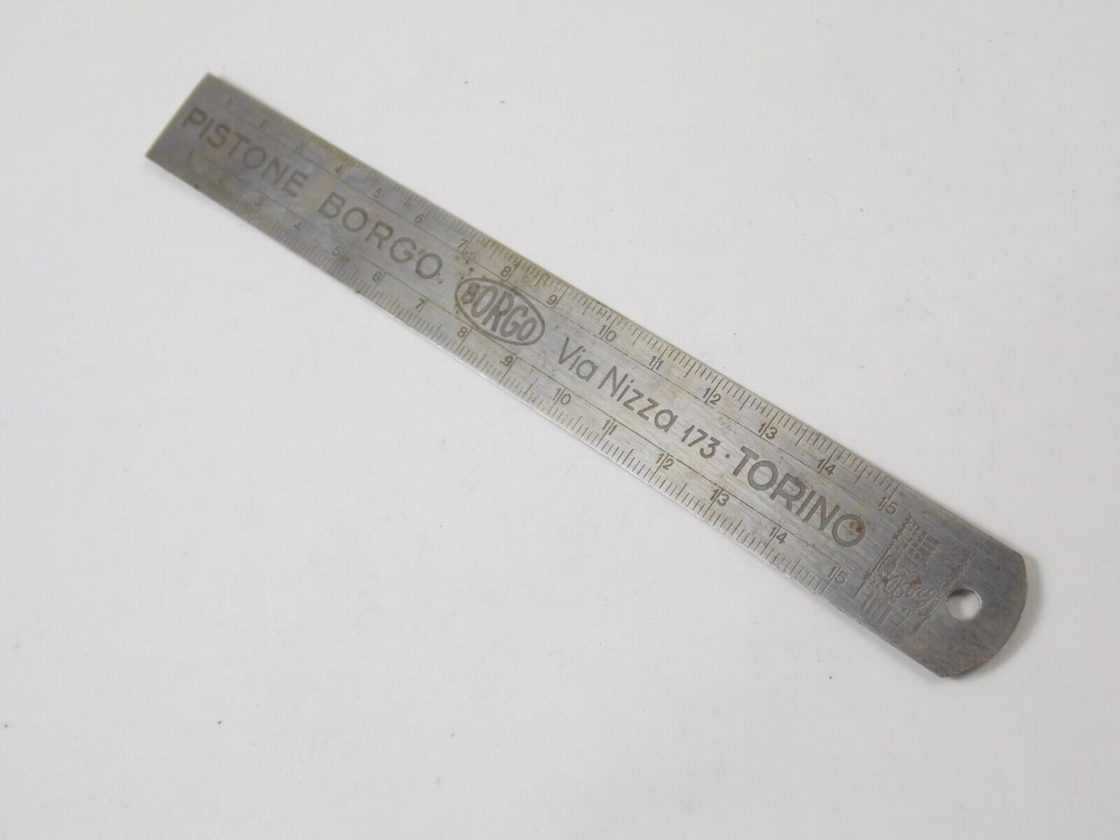 1950's PISTONI BORGO TORINO STAINLESS STEEL MEASURING RULER 150mm ALFA FERRARI - MotoRaider