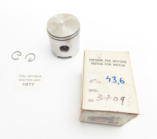 NOS ASSO WERKE 3709 PISTON + CLIPS DIAMETER 43.6 mm BENELLI MINI BIKE - MotoRaider