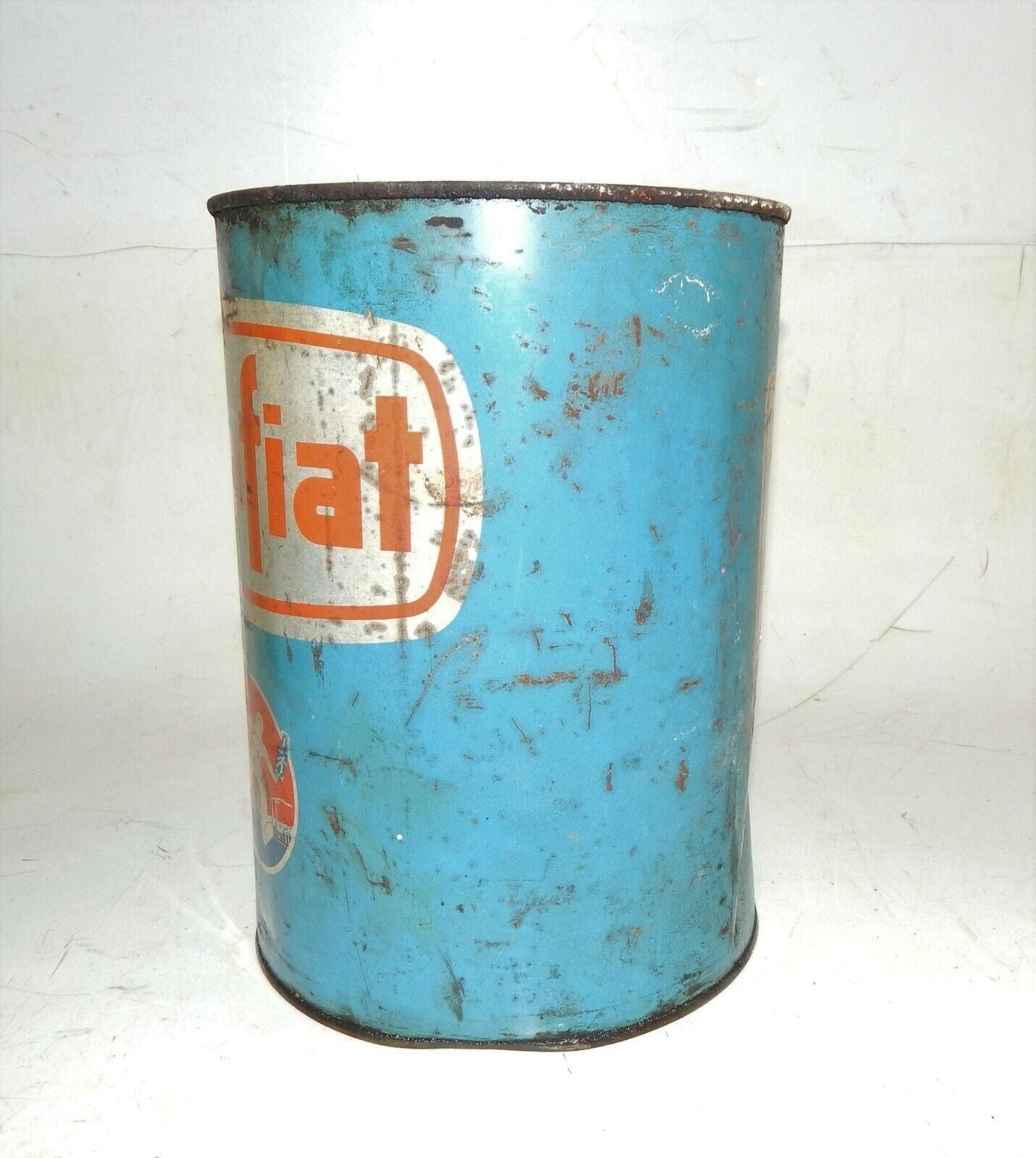 1960's OLIOFIAT MOTOR OIL CAN CONTAINER 1 GAL TIN 9.75x7" ALFA LANCIA MASERATI - MotoRaider