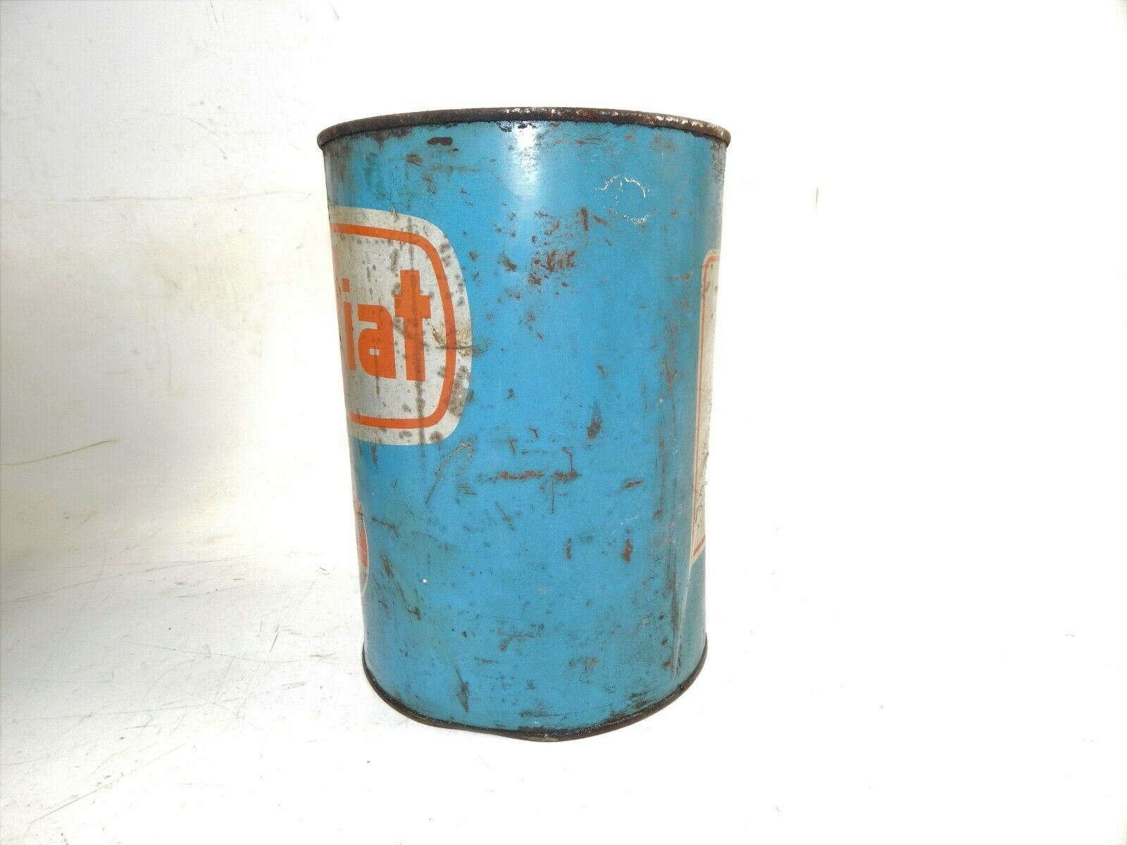 1960's OLIOFIAT MOTOR OIL CAN CONTAINER 1 GAL TIN 9.75x7" ALFA LANCIA MASERATI - MotoRaider