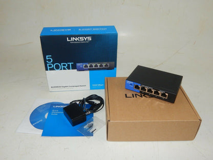 LINKSYS 5 PORT NETWORK SWITCH 1000MBPS MODEL LGS105 - MotoRaider