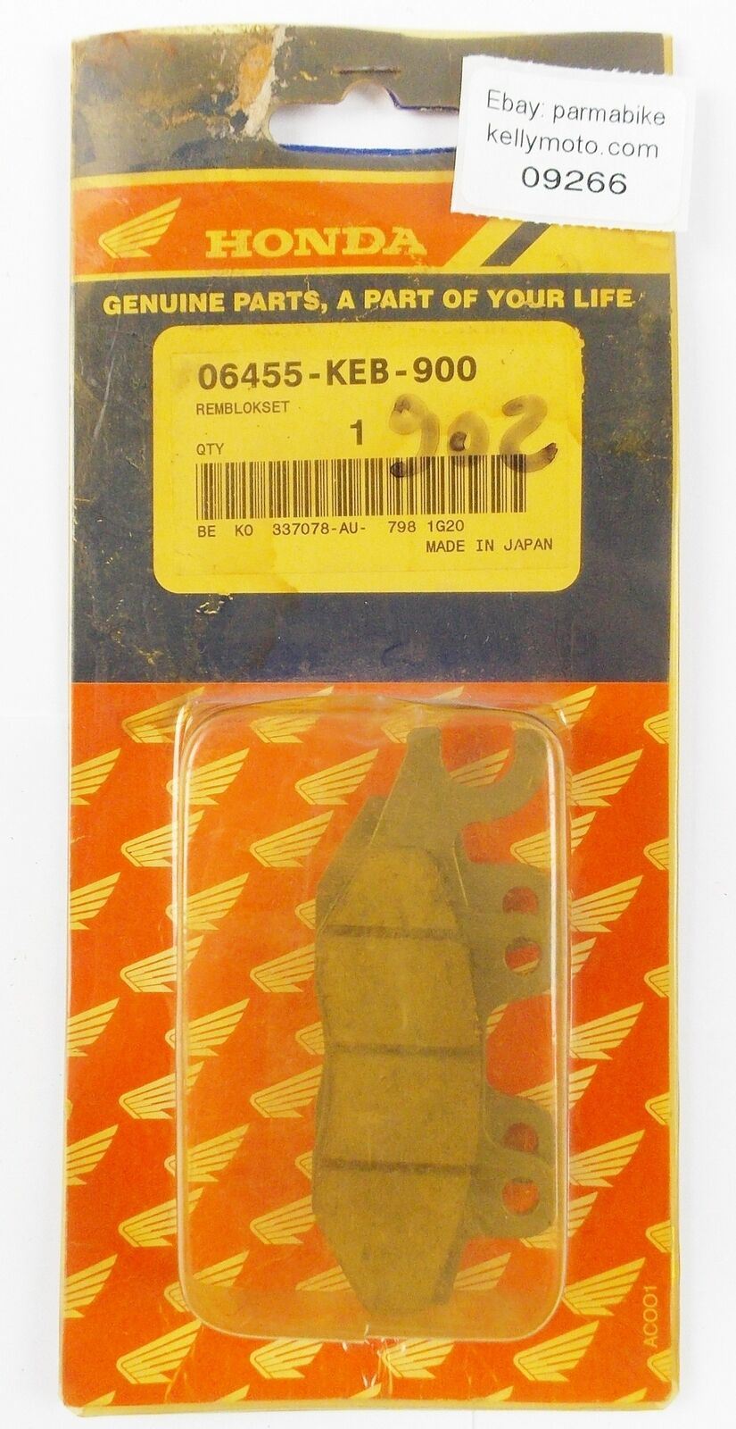 NOS OEM 1996-2004 HONDA CMX250C FRONT BRAKE PADS SET 06455-KEB-900 - MotoRaider