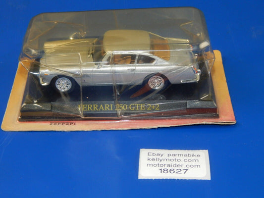 FERRARI 250 GTE 2+2 SILVER GRAY TOY CAR MODEL DIECAST SCALE 1:43 APPROX L=4" - MotoRaider