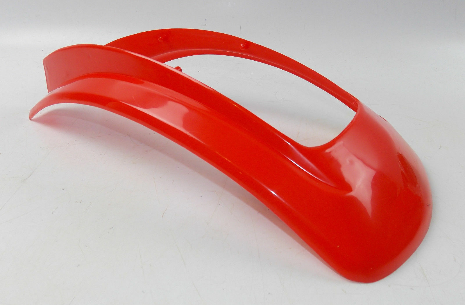 NOS RED FRONT FENDER EXTENSION VINTAGE MX ENDURO MUDDER MUD GUARD CAGIVA HONDA - MotoRaider