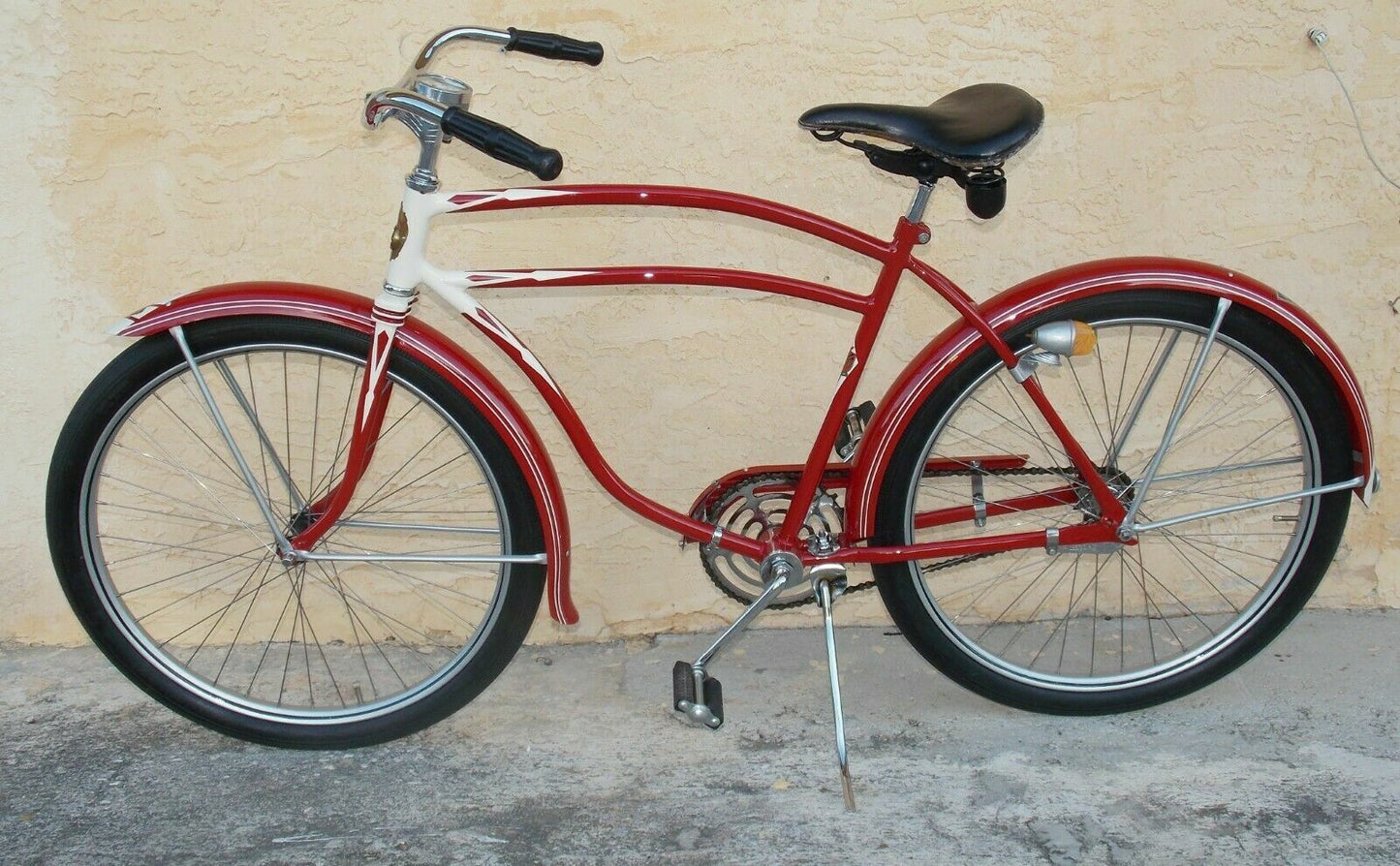 1940's Rollfast Men Bicycle Red Restored Wheels 26" Skip-Tooth Antique Americana - MotoRaider