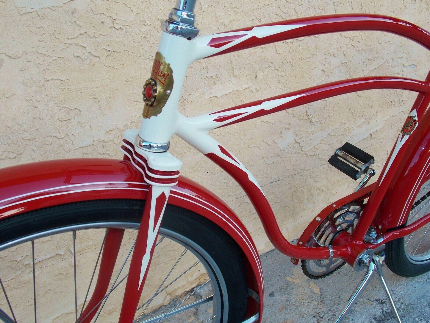 1940's Rollfast Men Bicycle Red Restored Wheels 26" Skip-Tooth Antique Americana - MotoRaider