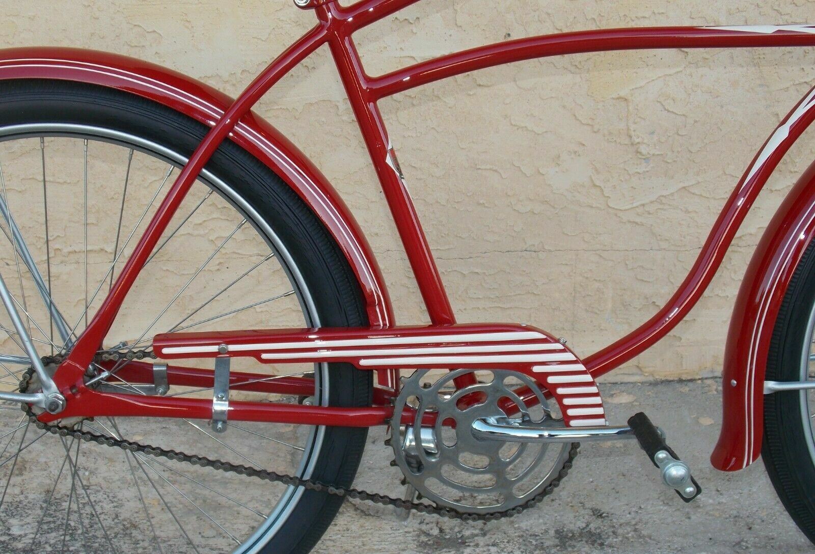 1940's Rollfast Men Bicycle Red Restored Wheels 26" Skip-Tooth Antique Americana - MotoRaider