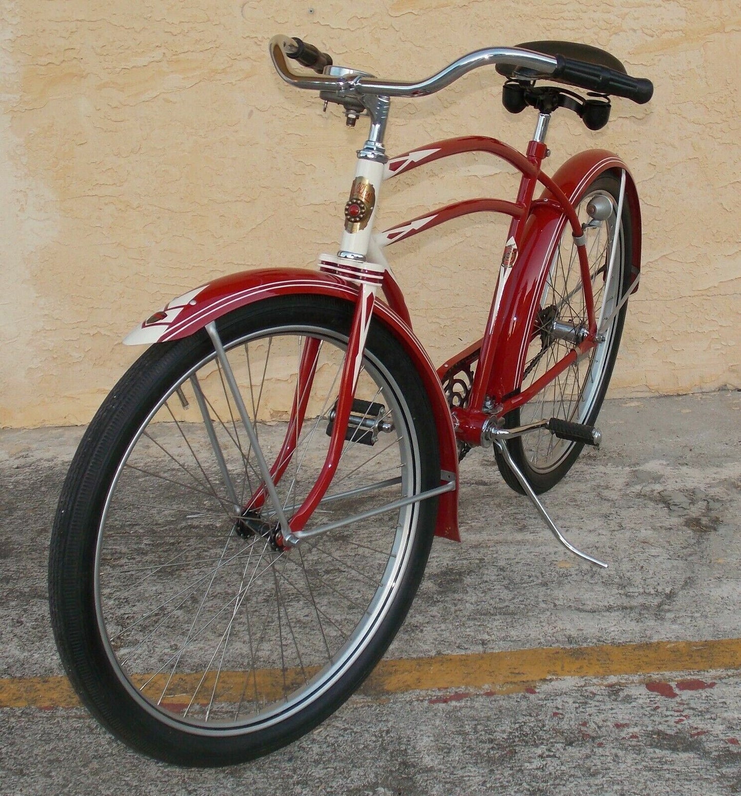 1940's Rollfast Men Bicycle Red Restored Wheels 26" Skip-Tooth Antique Americana - MotoRaider