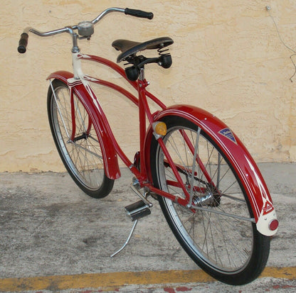 1940's Rollfast Men Bicycle Red Restored Wheels 26" Skip-Tooth Antique Americana - MotoRaider