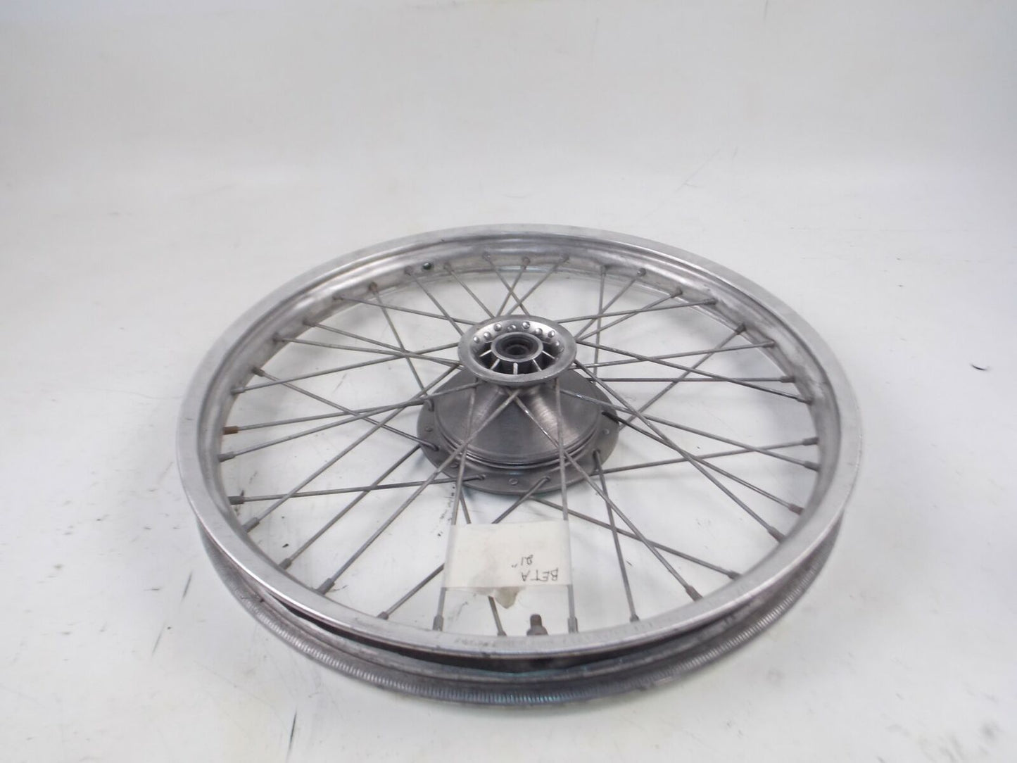 1978 21" FRONT WHEEL TIRE HUB SPOKES BORRANI RIM BETA APRILIA CAGIVA GRIMECA - MotoRaider