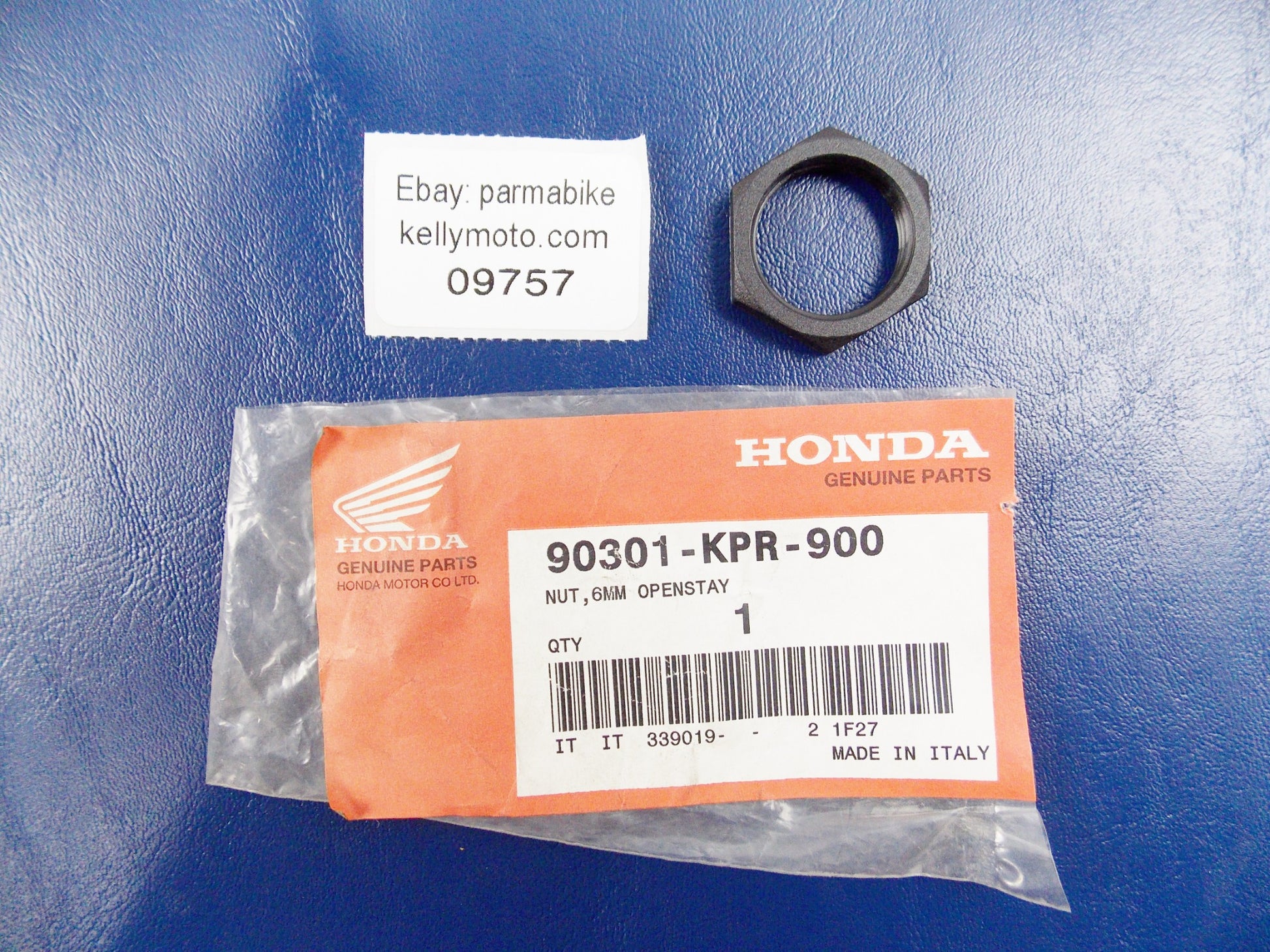 NOS OEM HONDA SH 125/150 PES 125/150 NUT OPENSTAY 6mm 22x1.5 90301-KPR-900 - MotoRaider