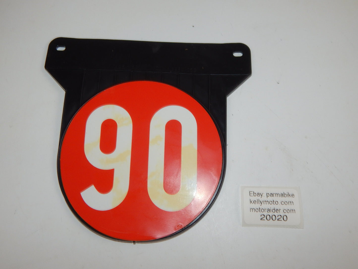 1980's MOTORCYCLE MOPED SCOOTER REAR FENDER RUBBER FLAP "90" DECAL ITALY - MotoRaider