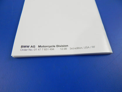 1998 BMW R-1100-S (US MODEL) OWNER RIDER USER MAINTENANCE MANUAL BOOK ENGLISH - MotoRaider