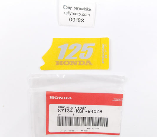 NOS OEM 2003 HONDA NES125 TYPE 6 SIDE COVER EMBLEM DECAL LOGO 87134-KGF-940ZB - MotoRaider