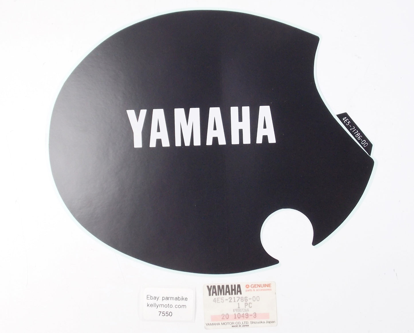 OEM 1986-1989 YAMAHA XT500 LEFT SIDE COVER EMBLEM STICKER LOGO DECAL 4E5-21786 - MotoRaider