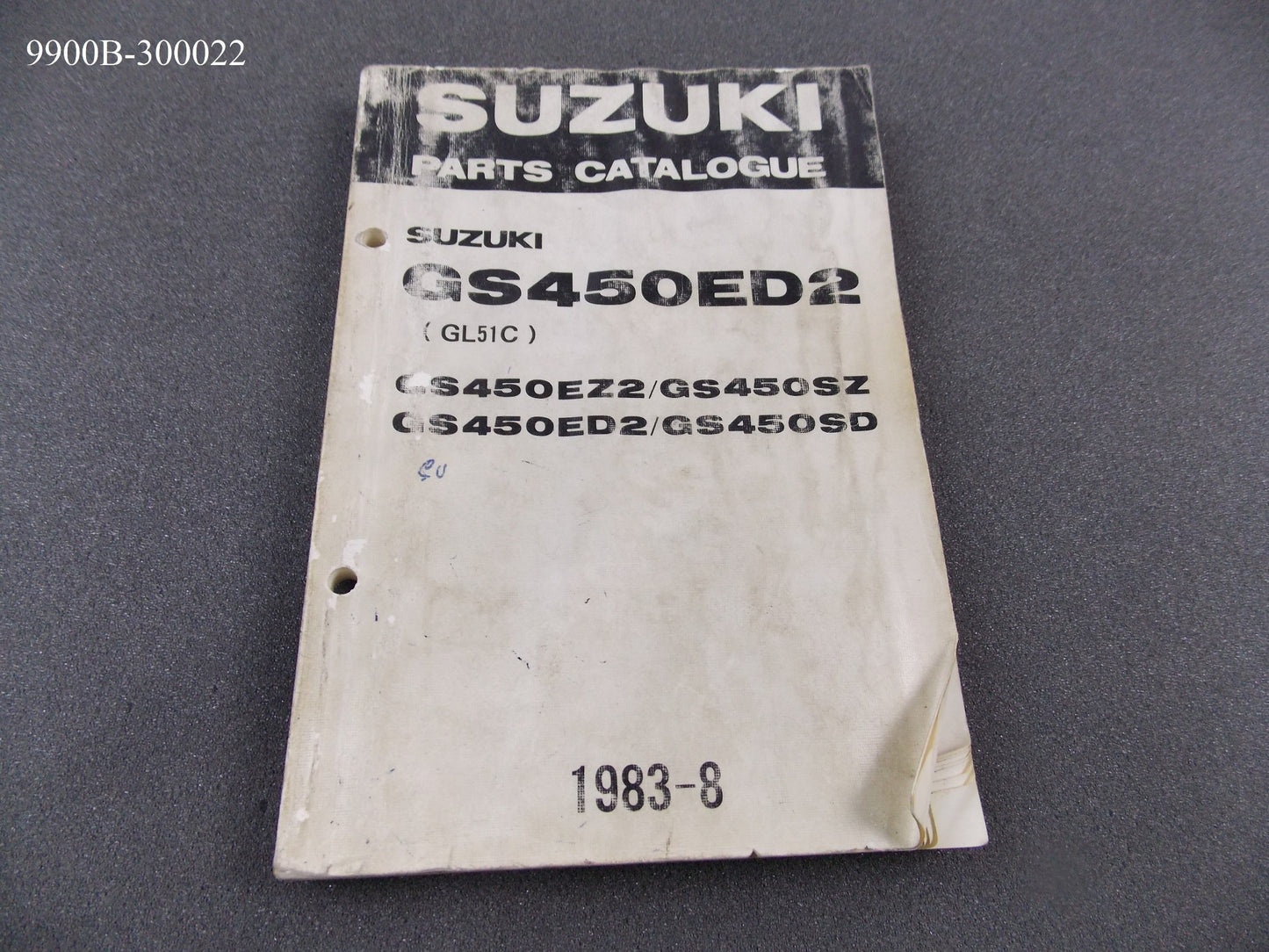 OEM SUZUKI GS450 ED2/EZ2/SZ/SD PARTS CATALOG SIZE 5x7" MANUAL BOOK 9900B-30002 - MotoRaider