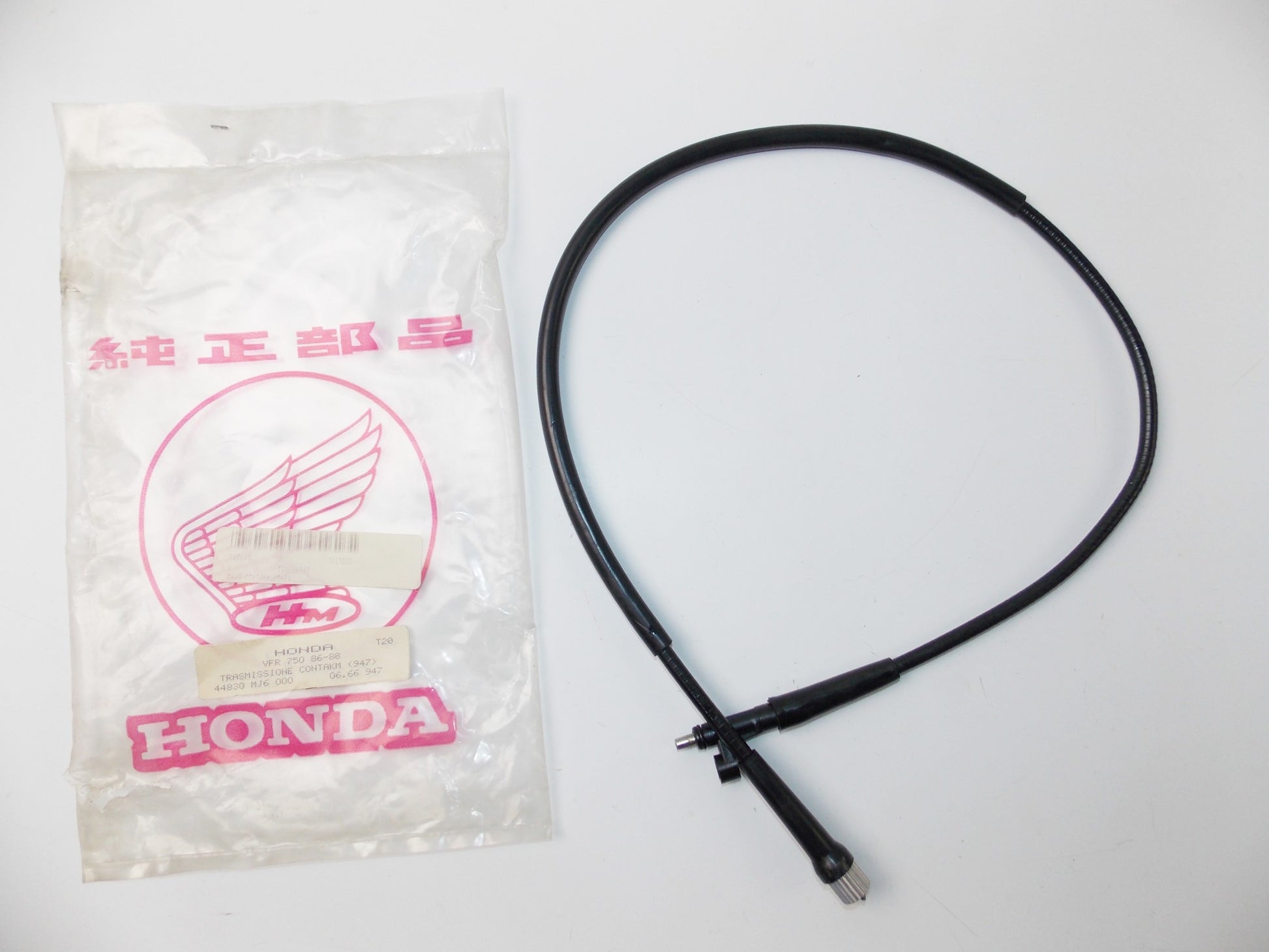 NOS OEM HONDA 1986-1988 VFR 750 BLACK TACHOMETER CABLE 44830-MJ6-000 - MotoRaider