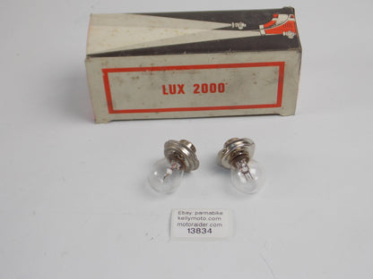 MOTORCYCLE MOPED HEADLIGHT BULB LUX 2000 6V 15W P26s BASE BOX OF 2 LAVERDA GUZZI - MotoRaider