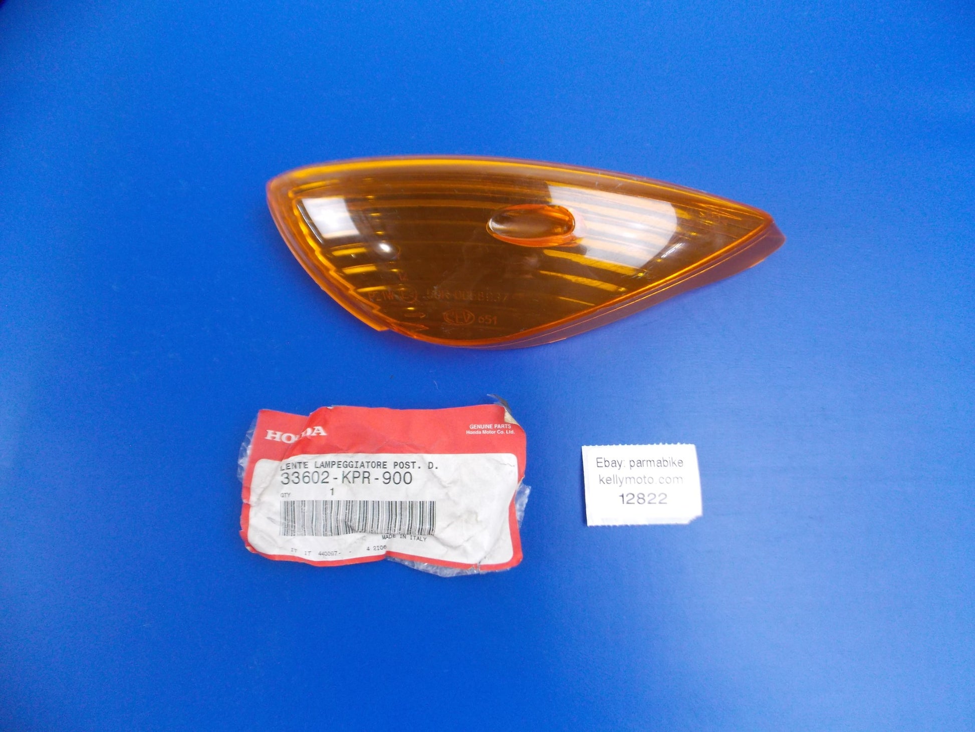 NOS OEM HONDA 2004-2006 CBF500 RIGHT REAR TURN SIGNAL LENS AMBER 33602-KPR-900 - MotoRaider