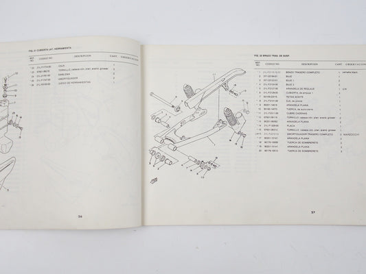 OEM YAMAHA SR250 SPANISH PARTS CATALOG BOOK MANUAL PAMPHLET 1421L-354S1 - MotoRaider