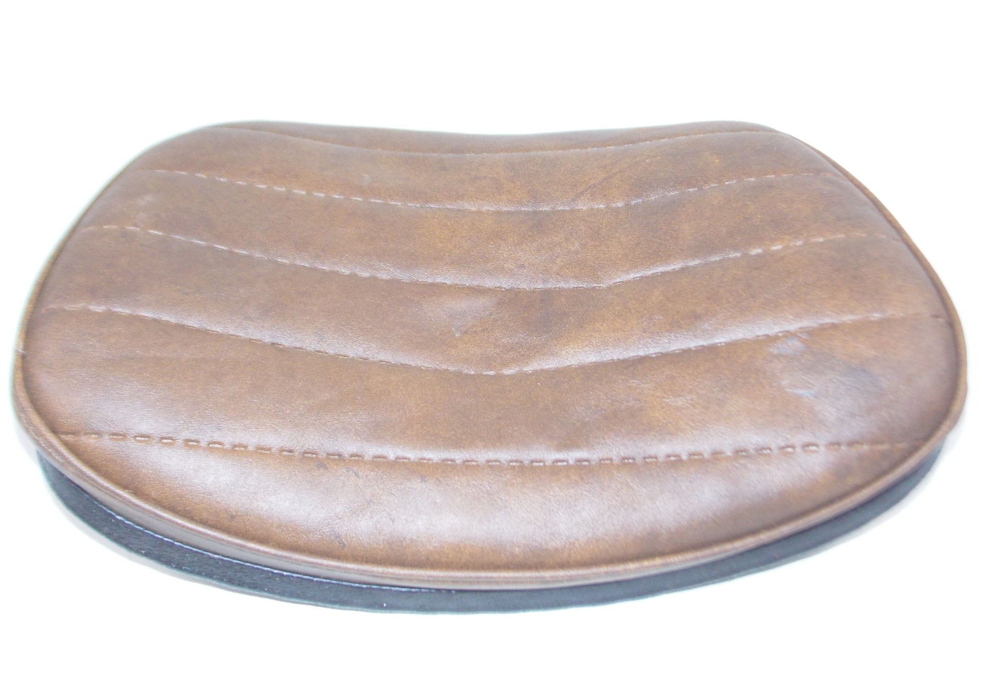 BACK REST PAD BROWN SYNTHETIC LEATHER 9 3/4" x 14" HARLEY HONDA CRUISER TOURING - MotoRaider