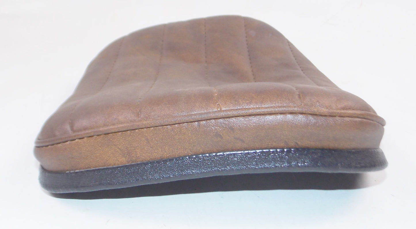 BACK REST PAD BROWN SYNTHETIC LEATHER 9 3/4" x 14" HARLEY HONDA CRUISER TOURING - MotoRaider